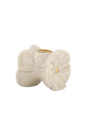 Zusss keramieken kandelaar bloem beige