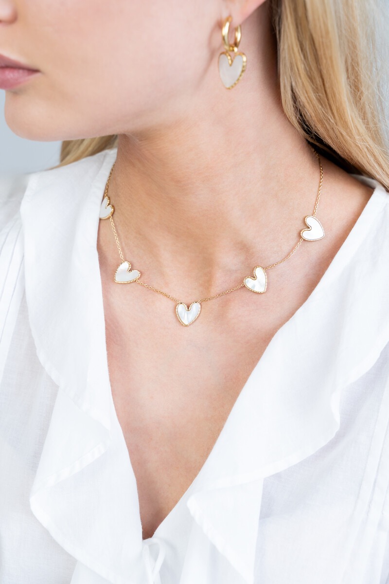 My Jewellery Island ketting met 5 bedel bloemen goud