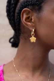 My Jewellery oorbellen | art oorringen met bloem goud