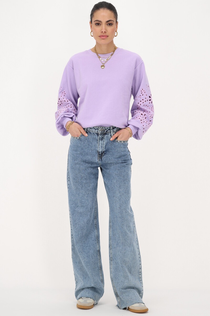 My Jewellery Lila sweater met embroidery details