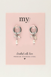 My jewellery oorbellen hoop parels zilver