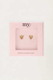 My jewellery oorbellen studs mini hart goud