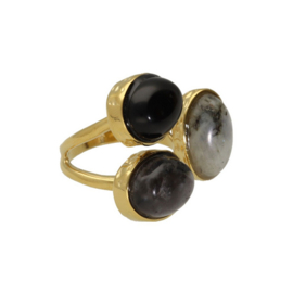 Camps & Camps ring Mixed gem ring onyx