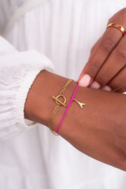 My Jewellery armband met 4 kettinkjes en slotje goud