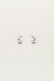 My jewellery oorbellen studs maan ster klein zilver