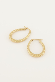 My Jewellery Oorringen ovaal gedraaid patroon