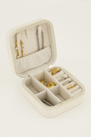 My Jewellery beige linnen look sieraden etui klein