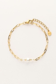 My Jewellery armband met parel hartje goud