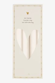 Zusss  4 rustieke kaarsen 20cm off white