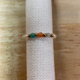 My Jewellery ring | stretch ring goud parels en kralen.