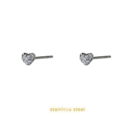 Go Dutch Label oorbellen Sparkle Heart Stud zilver