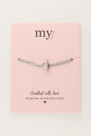 My Jewellery armband met 4 kettinkjes en slotje zilver