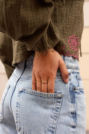 My jewellery verstelbare ring Vintage met roos goud