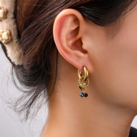 Go Dutch Label oorbellen hoop met hartje - 14k