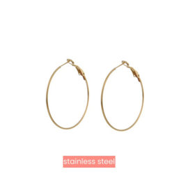 Go Dutch Label oorbellen Essential Hoop - 14K - 60x2 mm