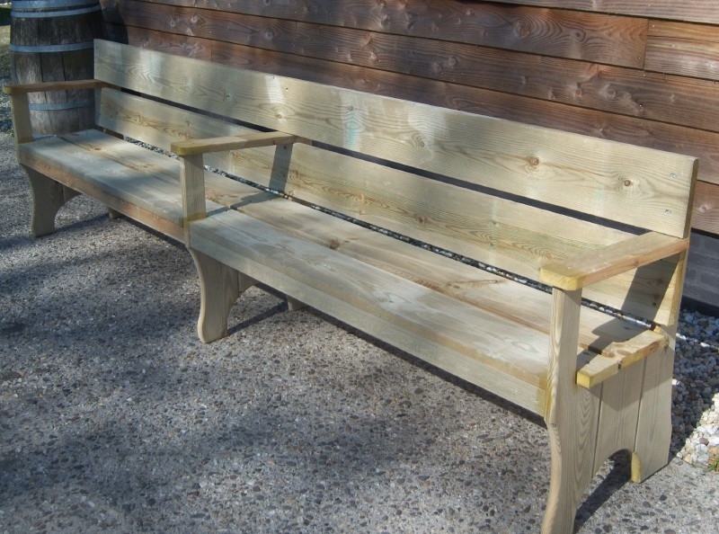 Houten bank met rugleuning Tuin bank / Sta tafel Hornehome