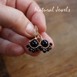 Black gemstone earrings