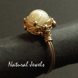 xxx - verkocht xxx Ring PIMPED Golden Mother of Pearl