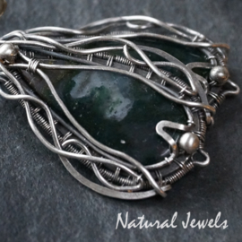 xxx - verkocht - xxx Zilveren oorbellen Adorned Moss Agate