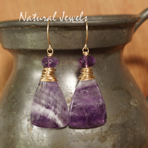 Amethist oorbellen goud