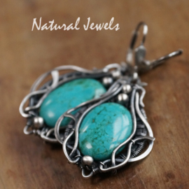 Silver handmade earrings with Turquoise