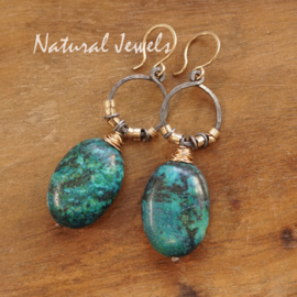 Chrysocolla oorbellen