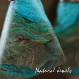 xxx - verkocht - xxx Statement oorbellen blauwe steen