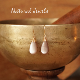 Bruine Maansteen oorbellen