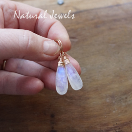 Maansteen oorbellen lang