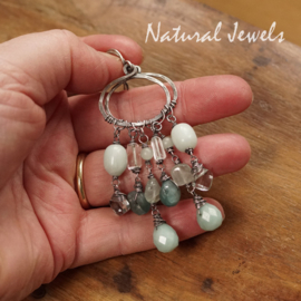 xxx - verkocht - xxx Blauwe steen oorbellen zilver