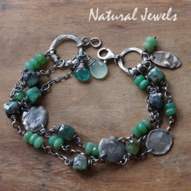 xxx - verkocht xxx Armband edelsteen Smaragd en Chrysopraas