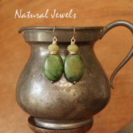 Chrysocolla oorbellen