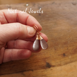 Bruine Maansteen oorbellen