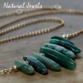 Golden Necklace African Jade