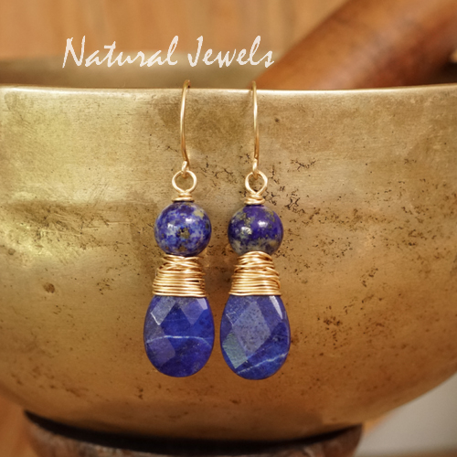 Lapis Lazuli oorbellen goud