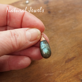 Labradoriet hanger goud