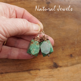 Chrysocolla oorbellen