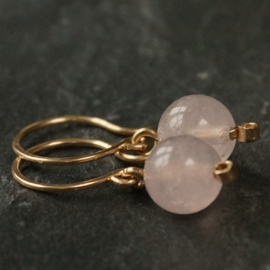 xxx - verkocht xxx Goldfilled oorbellen Basic Rosequartz