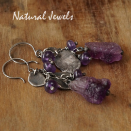 Zilveren oorbellen Ancient Purple
