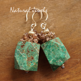 Chrysocolla oorbellen