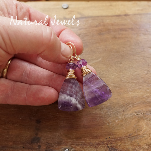 Amethist oorbellen goud