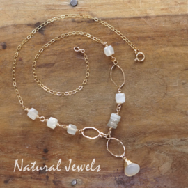 Gouden Maansteen ketting