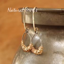 Goud en zilver handgemaakte oorbellen