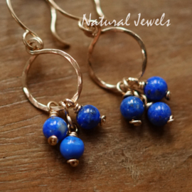 Gouden Lapis Lazuli oorbellen