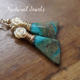 xxx - verkocht - xxx Statement oorbellen blauwe steen