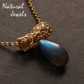 xxx - verkocht - xxx 14K Goldfilled hanger Labradorite Cocoon