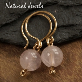 xxx - verkocht xxx Goldfilled oorbellen Basic Rosequartz