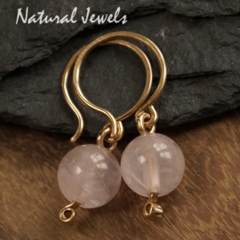 Goldfilled earrings Basic Rosequartz