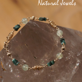 14K Goldfilled Bracelet Emerald Cocoon