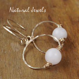 xxx - verkocht - xxx Rozenkwarts oorbellen